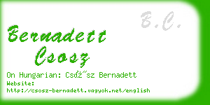 bernadett csosz business card